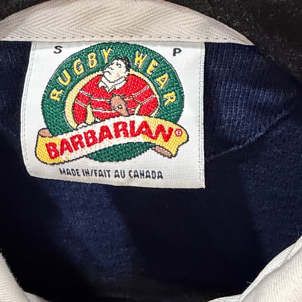Barbarian vintage rugby wear Navy pink and White Shirt - Picture 2 of 8
